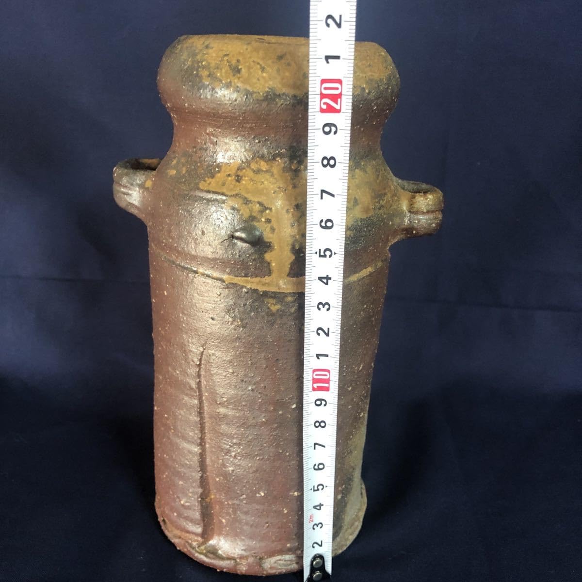 備前焼 徳利黄ゴマ花瓶 花入 鈴木勝詞　共箱 備前焼 登窯 備前焼中堅作家 鈴木 勝詞 共箱付き桟切・黄ゴマ